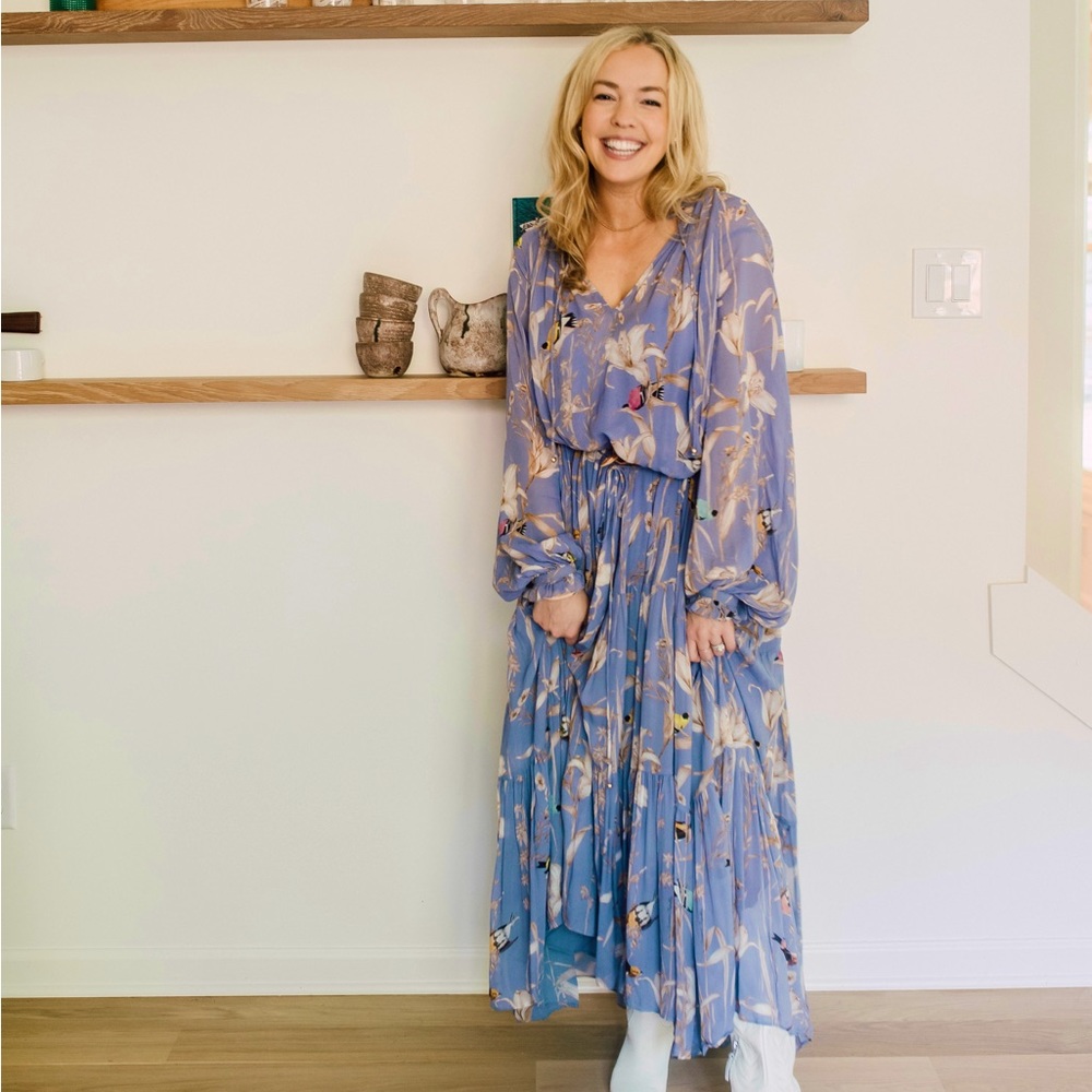 Tiered Purple Maxi Dress